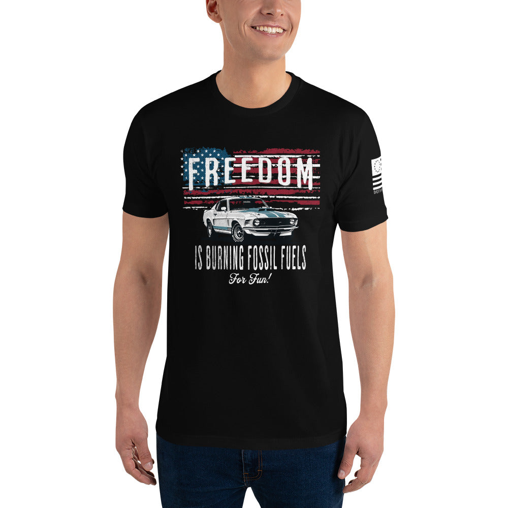 Freedom Is: Burning Fossil Fuels For Fun (Stang) Short Sleeve Tee