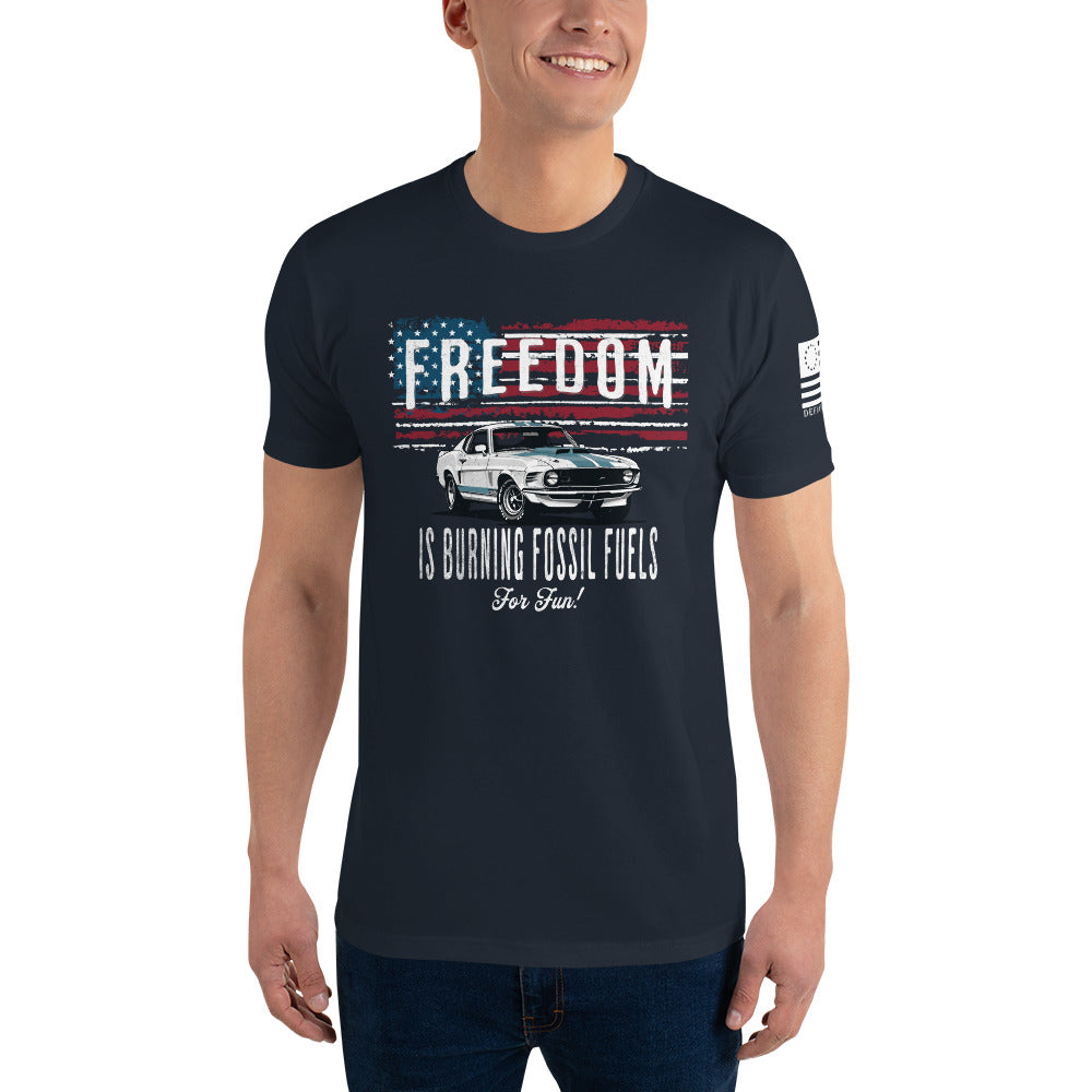 Freedom Is: Burning Fossil Fuels For Fun (Stang) Short Sleeve Tee