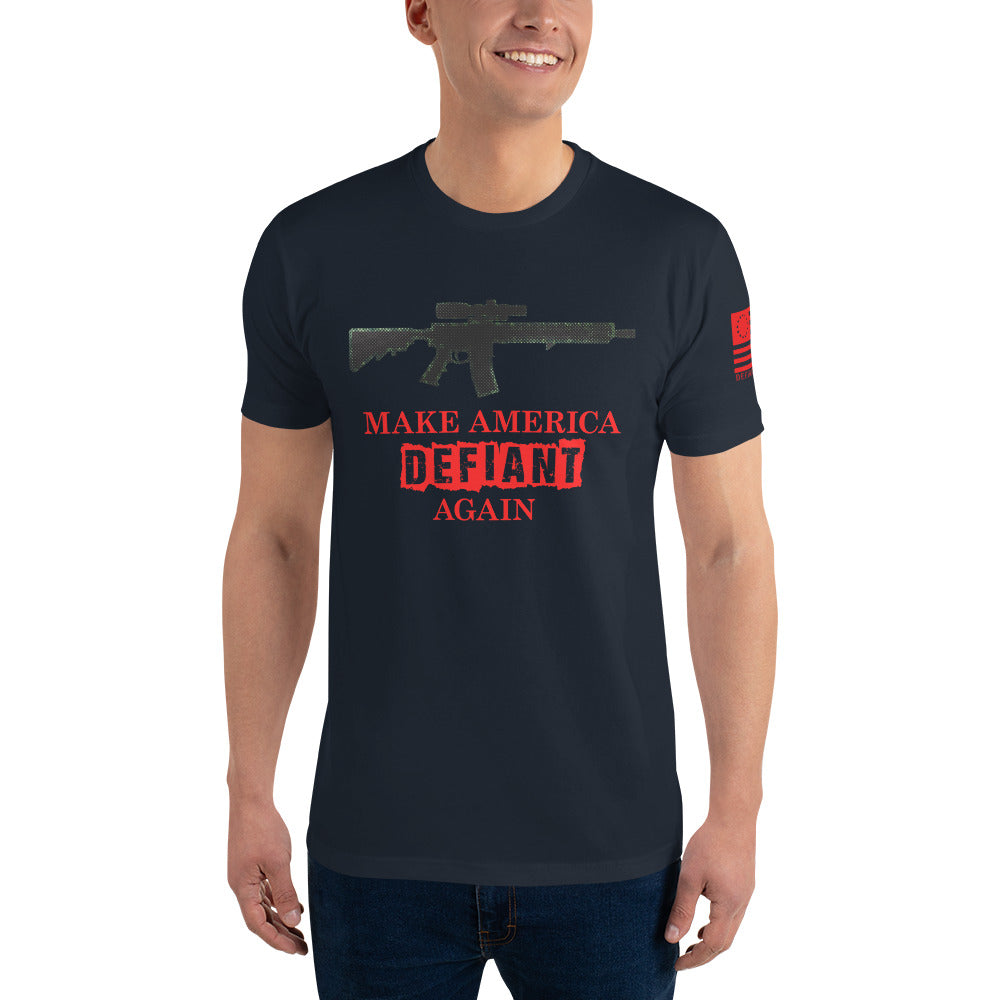 AR Make America Defiant Again - Short Sleeve Tee (Red Txt)