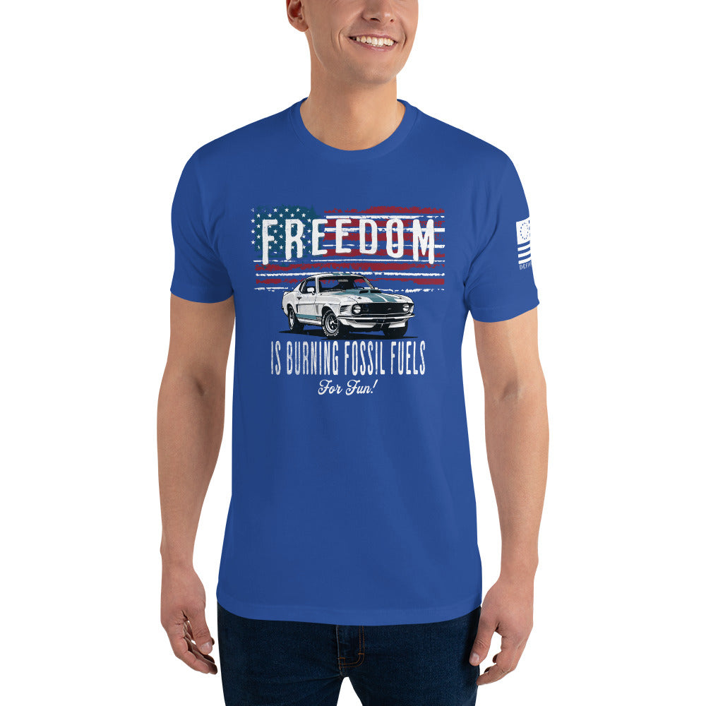 Freedom Is: Burning Fossil Fuels For Fun (Stang) Short Sleeve Tee