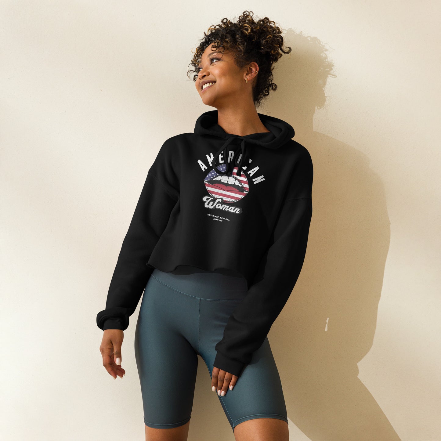 American Woman - Women's Crop Hoodie