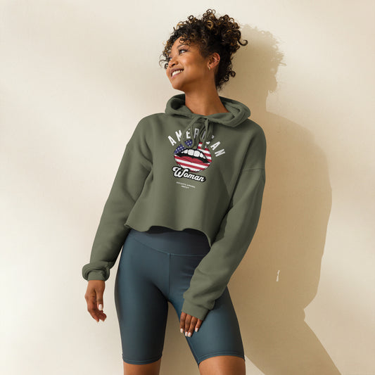 American Woman - Women's Crop Hoodie